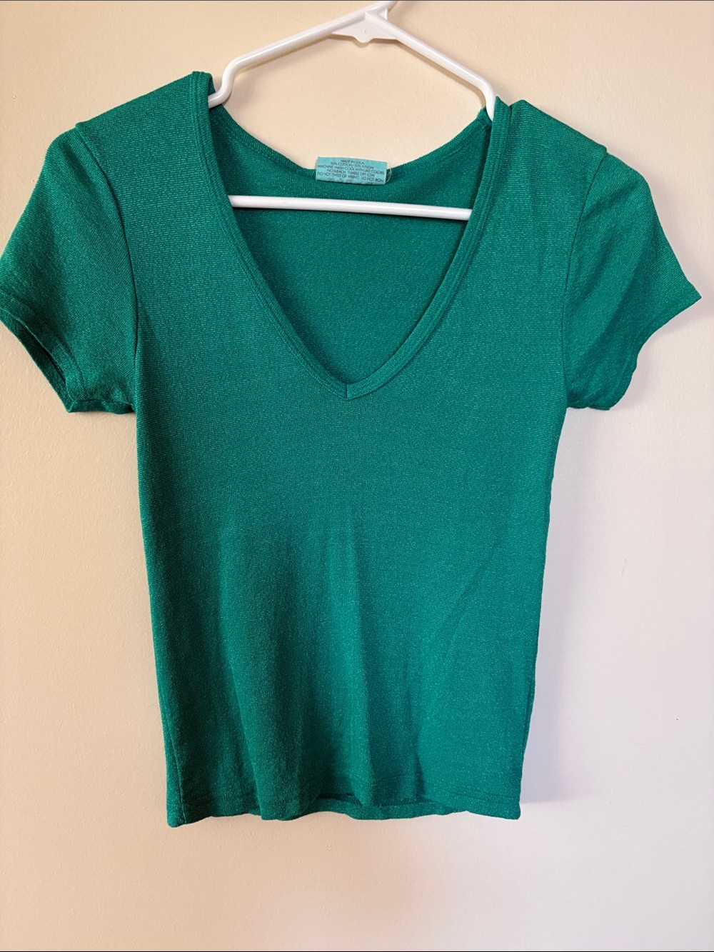 Michael Stars Teal-Green V-Neck Short Sleeve Tee